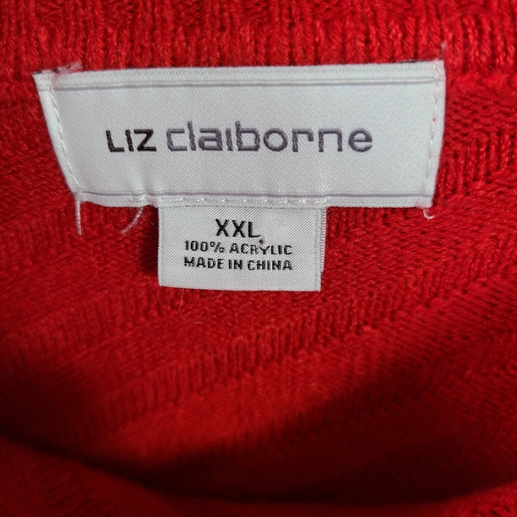 Assymetrical Neckline Red Sweater Liz Claiborne - Picture 5 of 5